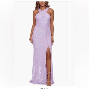 Xscape Sequin Cross Neck Sheath Gown SIZE 2